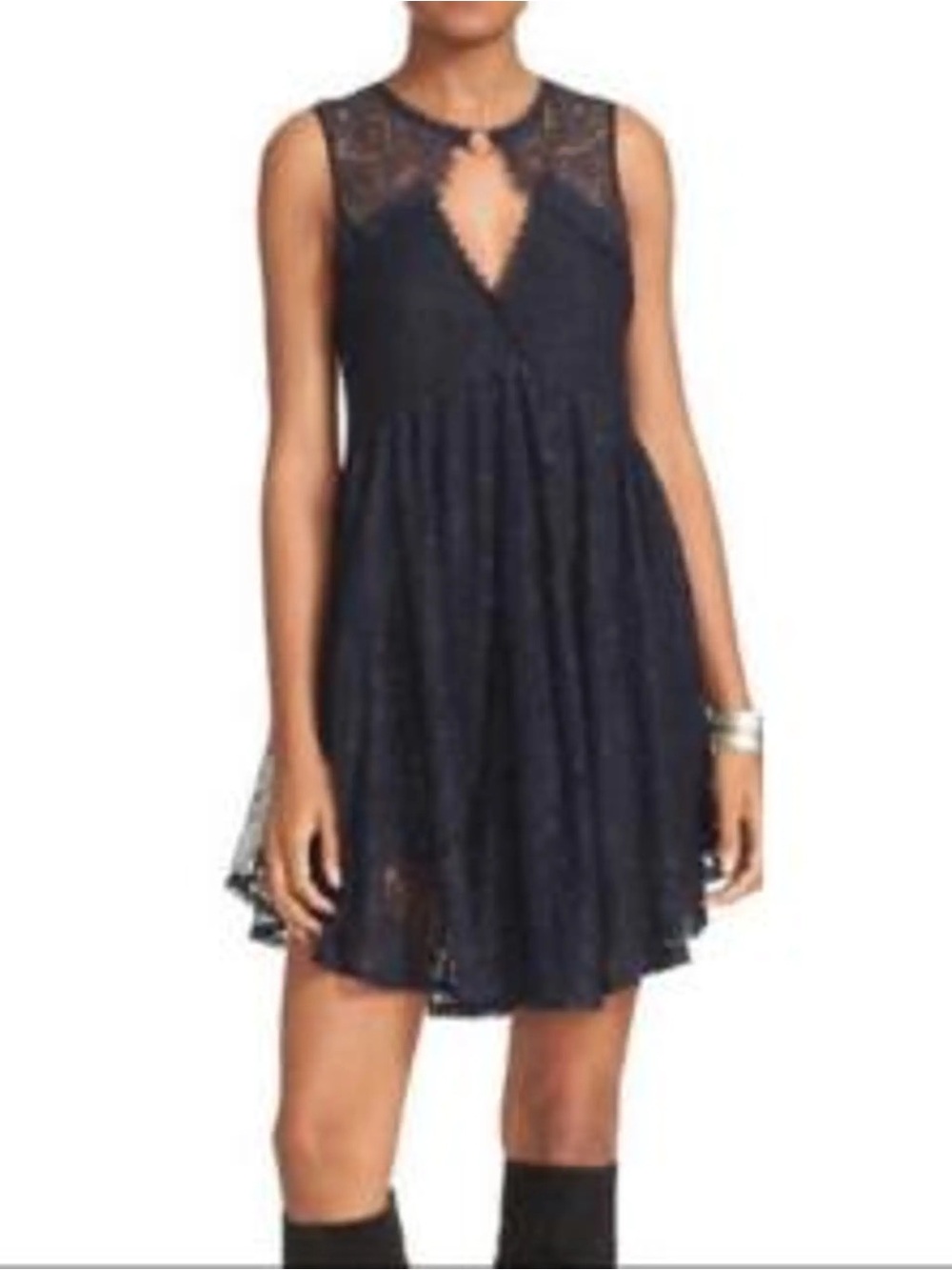 Free People "Don't You Dare" Lace Mini Dress